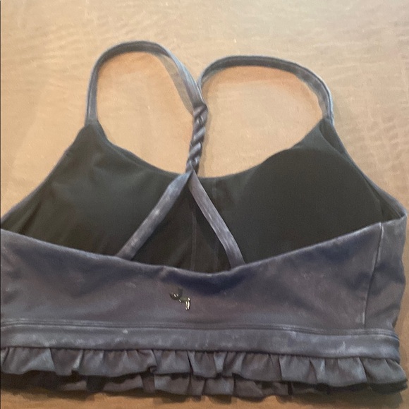 Gray Ruffled Crop Top - Picture 2 of 4